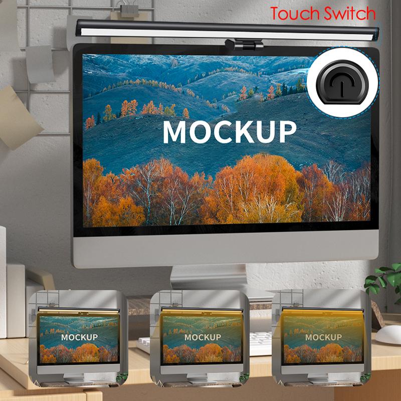 USB светодиодная лампа для экрана, 3-ступенчатая регулируемая лампа для монитора с защитой глаз и защитой от синего света, для изогнутого ПК, ноутбука, настольная лампа для общежития