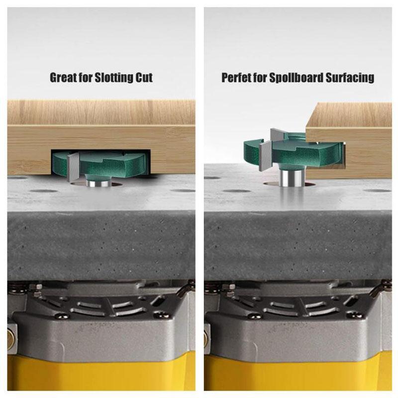 Фреза Т-образная с нижней зачисткой, трехгранная, с прорезями, для деревообработки, фреза из сплава, 12 мм, хвостовик 1/2 дюйма