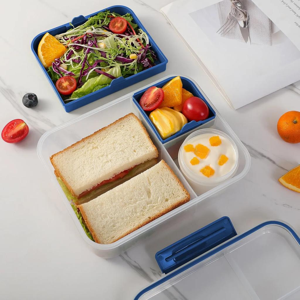 1600 мл двухслойный ланч-бокс герметичный контейнер для хранения еды портативный отсек разделенный микроволновая печь коробки для бенто