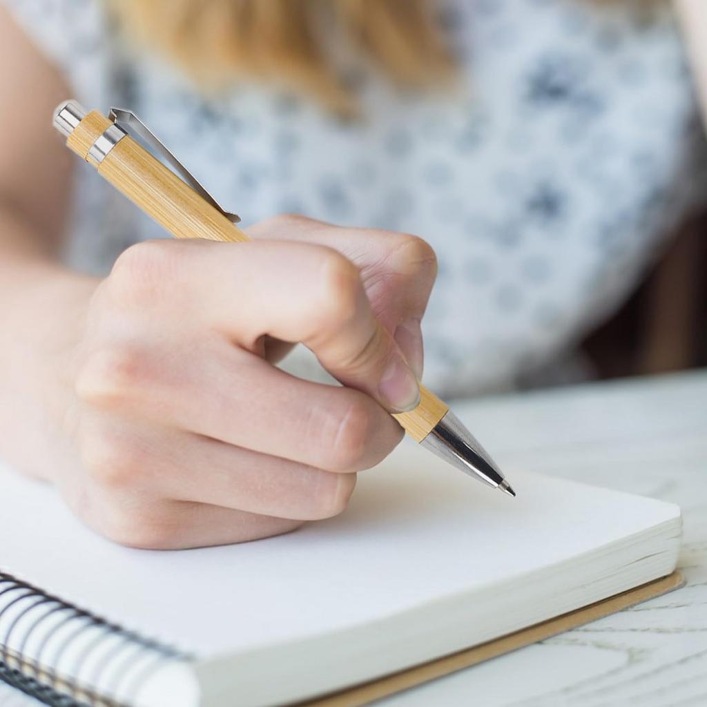 40 шт., бамбуковая шариковая ручка, стилус, контактная ручка, офисные и школьные принадлежности, ручки и письменные принадлежности, подарки, синие чернила