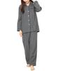 NISHIKI Long Sleeve Pajamas for Fall and Cotton Top and Bottom with Pants Size Women's Winter, 100% Flannel, Skin-Friendly, Front-Opening, Set,