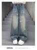 Girls' Spring and Autumn Cowboy Wide Leg Pants 2026 New Korean Edition Western Style Butterfly Hot Diamond Straight Leg Pants Children's Casual Pants