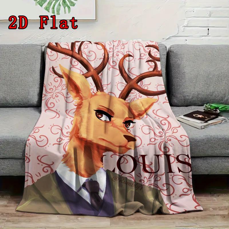 Louis Beastars 2D Flat Pattern Flannel Blanket High quality All Seasons Warmth and Comfort Perfect for Christmas Gifts.MMT0918059