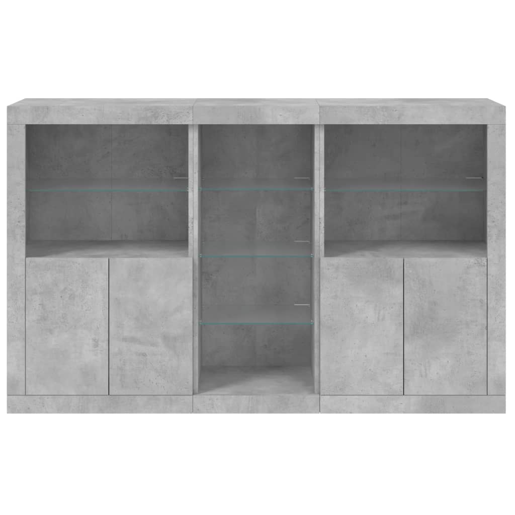 Vidaxl Szafka Z Oświetleniem Led, Szarość Betonu, 162X37X100 Cm