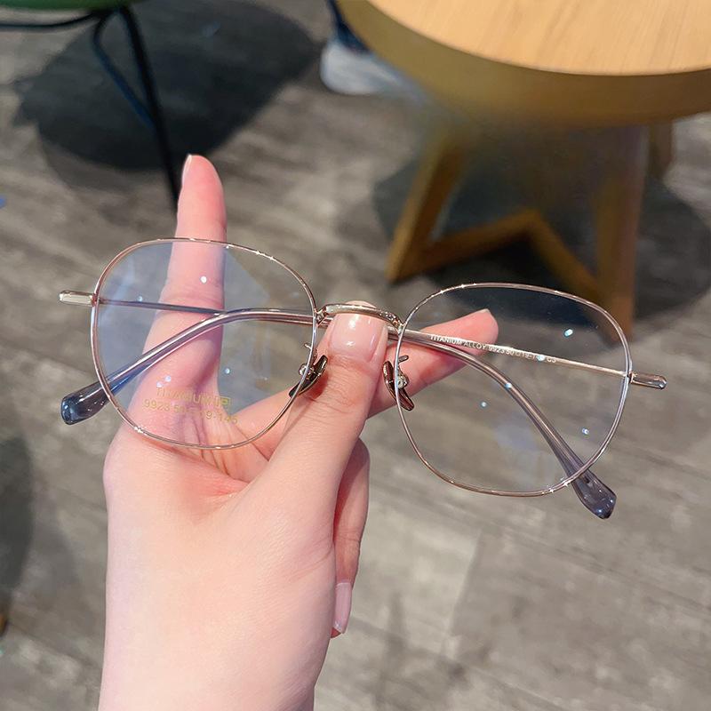 Сверхлегкие Xiaohongshu Интернет-знаменитости, простые многоугольные модные титановые оправы для мужчин и женщин, очки в стиле ретро
