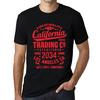 Men’s Vintage Tee Shirt Graphic T Shirt California Trading 2034 Deep Black Red Text