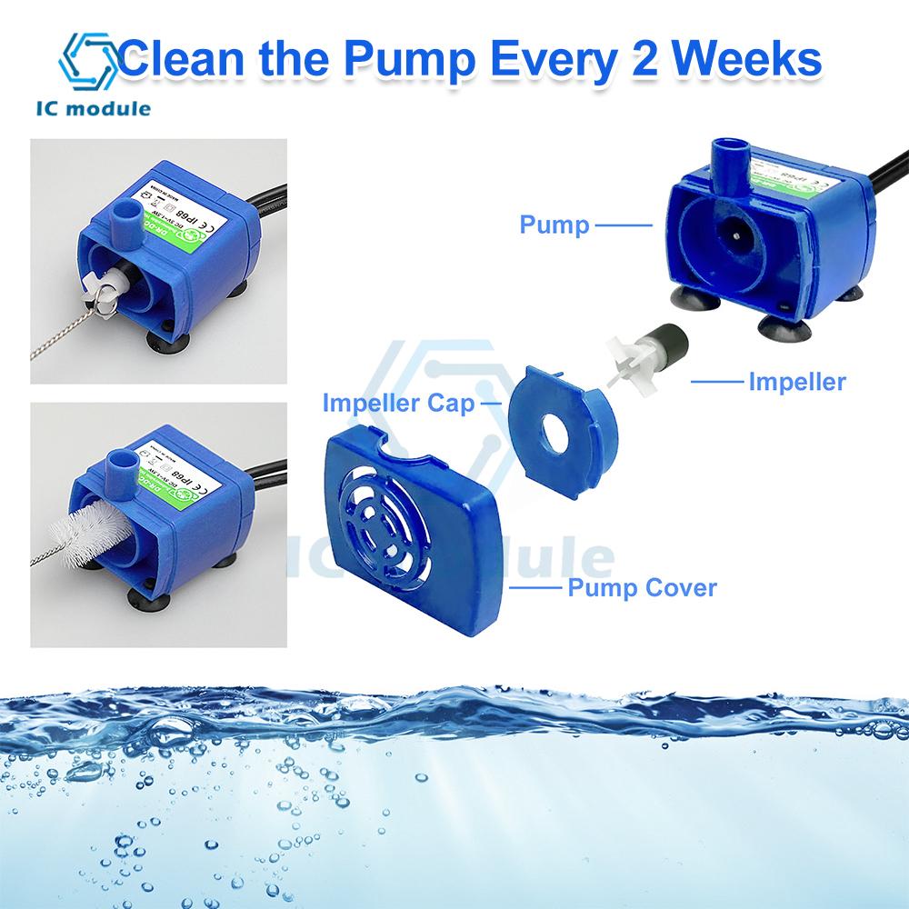 DC 5V USB Water Pump Pet Water Dispenser Pump 1.5W For Cats Water Bowl Dog Water Dispenser Pet Accessories LED Light