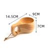 Finland Kuksa Rubber Wood Water Cup Portable Coffee Mug with Handle Cowhide Rope Hook Juice Milk Beer Tea Cup Outdoor Drinkware