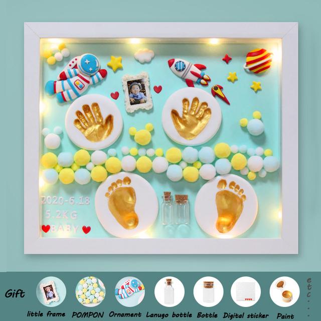 Полнолуние детские следы рук набор чернил для фоторамка детская нога и рука принт новорожденный веха сувениры литье
