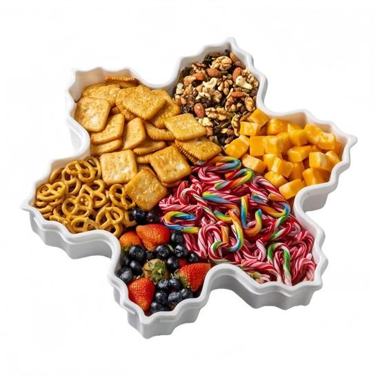 1/2Pcs Christmas Serving Tray with Lid Snacks Cookies Cosmetics Stationery Holiday Container Festive Gift Organizer