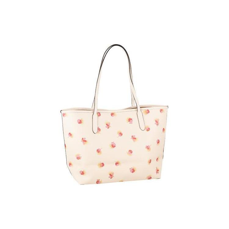 New COACH City Coated Canvas With Leather Tote Bag Shopping Bag Handbag Shoulder Bag Women's Chalk White C6431-IMCAH