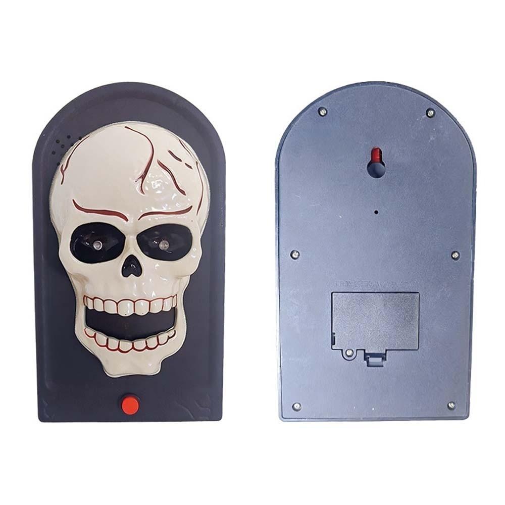 Vocal Halloween Skeleton Prop Battery-operated LED Glowing Eyes Talking Ghost Bell  Theme Party