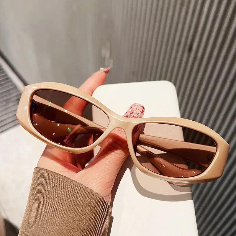 Модные спортивные солнцезащитные очки Y2K UV400 Маленькая оправа Унисекс Модные очки для велоспорта Защита от солнца для улицы