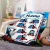Thomas The Tank Engine Blanket Soft And Cozy Custom Name Gift For All Holidays Home Decor Office Nap Outdoor Holiday Gift Playful Design Polyester