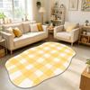 Irregular Shape Plaid Rug for Living Room Wavy Edge Decoration Home Sofa Area Soft Carpet Bedroom Bedside Non-slip Mat Washable