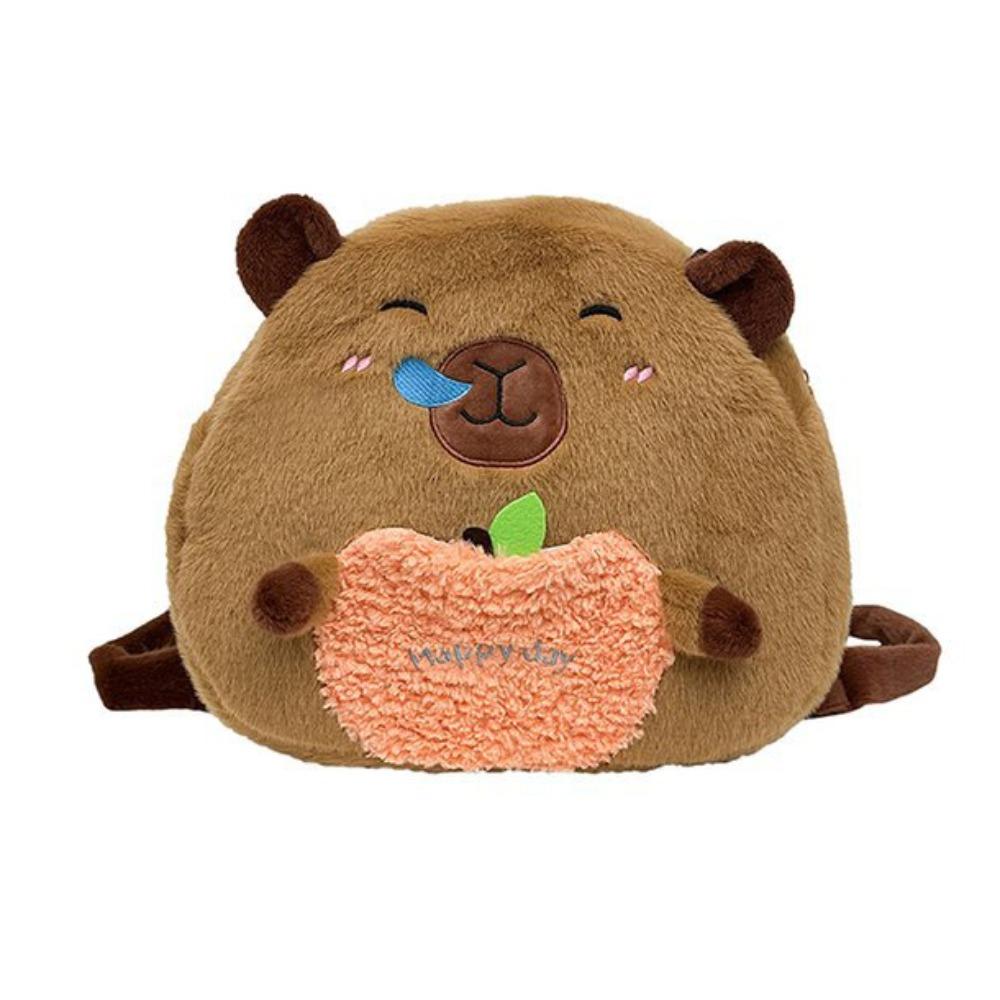Soft Capyabra Plush Bag Plush Cartoon Doll Bag Storage Bag Capyabra Backpack  Girls
