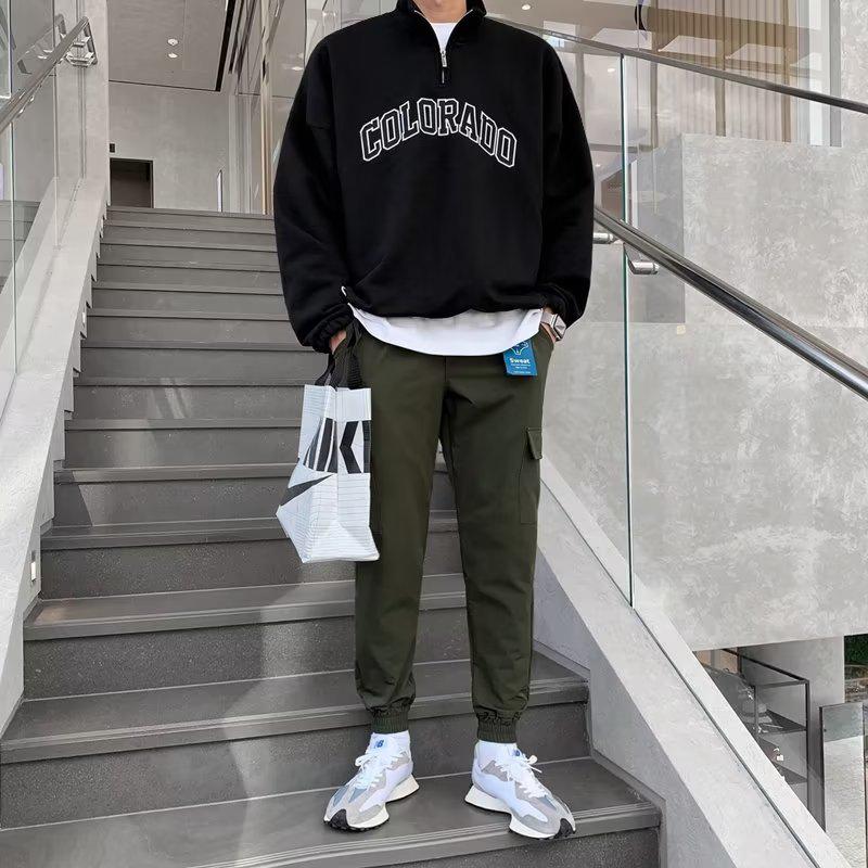 Мужское модное худи оверсайз на молнии до середины в корейском стиле – новая весенне-осенняя куртка с длинным рукавом