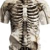 Летняя классическая одежда, повседневные футболки с 3D принтом, крутые черепа, скелеты, мужские футболки в уличном стиле, топы с круглым вырезом и короткими рукавами