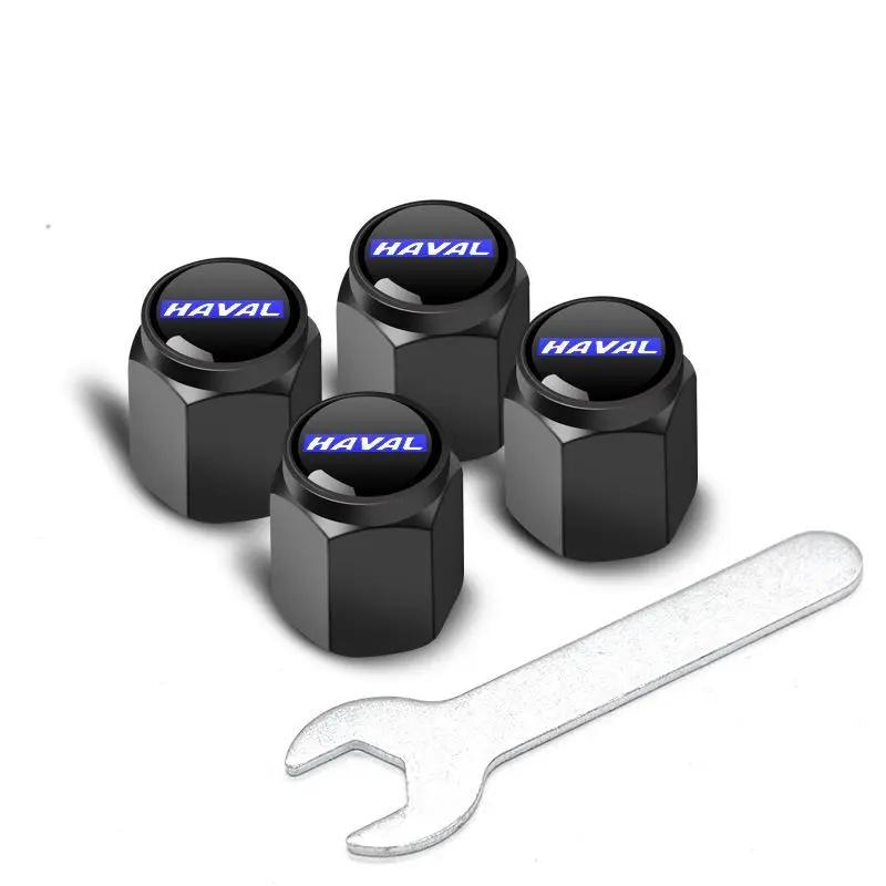 4Pcs for Haval Series H6 M6 DARGO JOLION F7 H9 H5 H2 XY Metal Car Wheel Tire Air Valve Caps Stem Cover with Logo Car Decoration