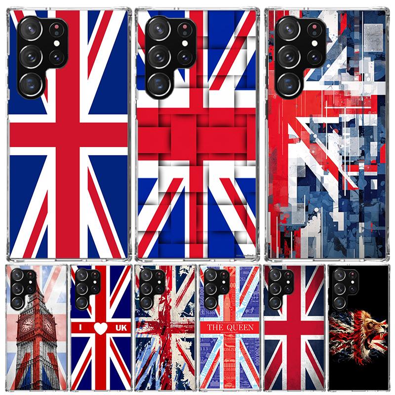 Union Jack England UK Flag Case Phone Cover for Samsung Galaxy S24 S25 Ultra S23 Plus S22 + S21 S20 FE S10 S25 Edge Trend Fundas