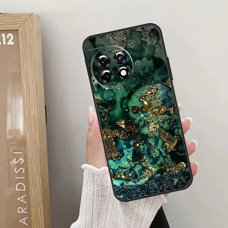 Чехол Teal Blue Gold Agate Marble для OnePlus 11 12 9 10 Pro 9R 10R 10T 12R OnePlus Nord N30 N20 N10 CE 4 2 3 Lite