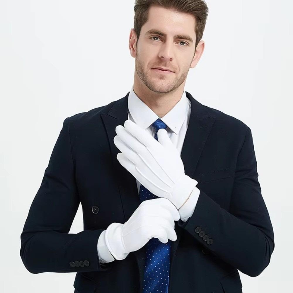 White Color Winter Gloves Warm Lined Uniform Gloves Classic Butler Gloves  Cosplay Use