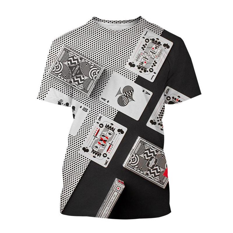 Футболка для мужчин в стиле ретро с 3D принтом в кости и покер, креативные крутые летние футболки с короткими рукавами, индивидуальная уличная футболка, топы, одежда
