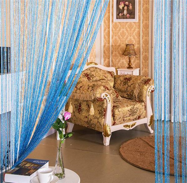 String Curtain Shiny Tassel Line Curtains Window Door Divider Drape Living Room Decor Valance Glitter Door String Curtain