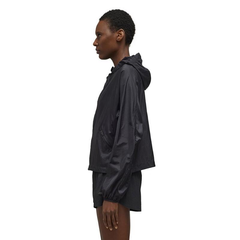 Y-3 Женская однотонная минималистичная свободная легкая короткая куртка для бега Черная IN2832
