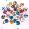 Shiny 80pcs AB Resin 10mm Whirlwind Round Flat Back Rhinestone Appliques DIY Wedding Scrapbook Craft