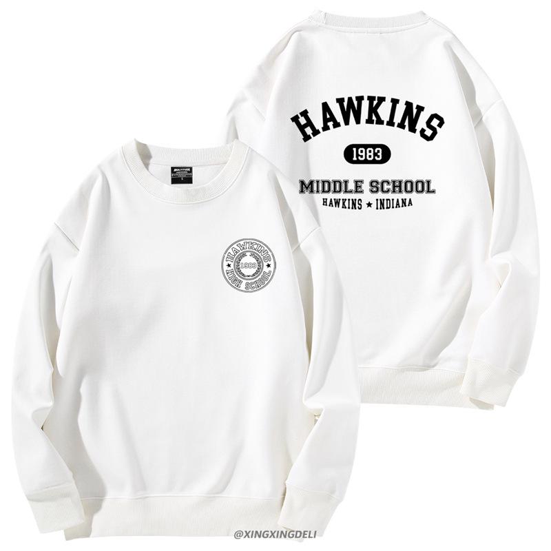 Унисекс Худи Школа Хокинса из Очень Странных Дел - Осенне-Зимняя Куртка с Длинным Рукавом и Круглым Вырезом