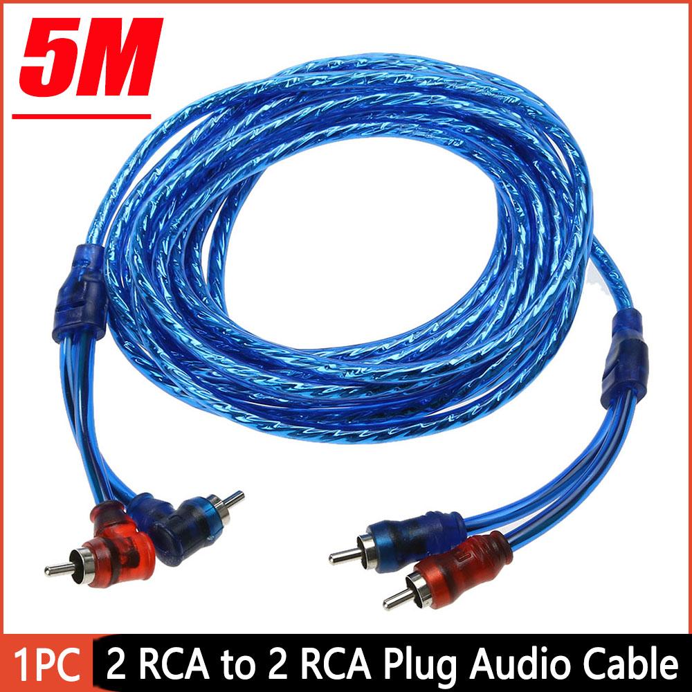 5 метров 2 RCA на 2 RCA штекер автомобильная аудиосистема усилитель плетеный медный кабель RCA аудио кабель для модификации автомобиля автомобильные аксессуары
