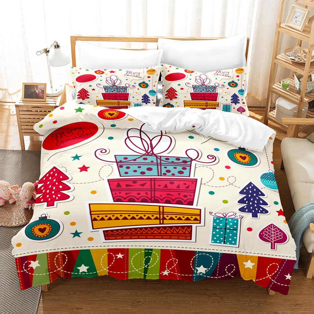Комплект постельного белья Merry Christmas, новогоднее украшение спальни, пододеяльники с 3D-печатью, наволочки, 2/3 шт., новогодние подарки