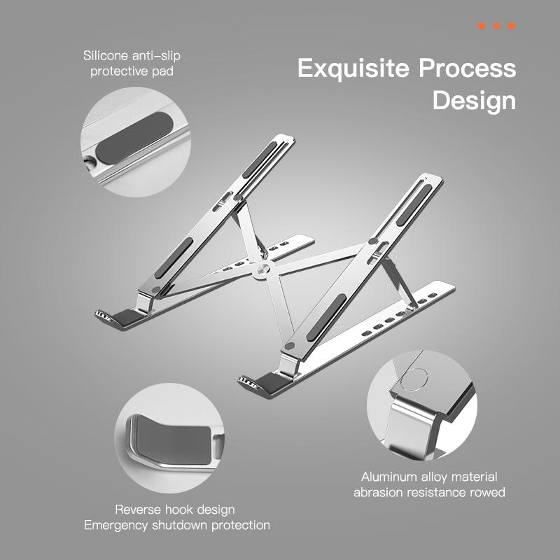Складная подставка для ноутбука, алюминиевая подставка для ноутбука, портативный держатель для ноутбука, подставка для планшета, компьютерная поддержка для ноутбука ipad
