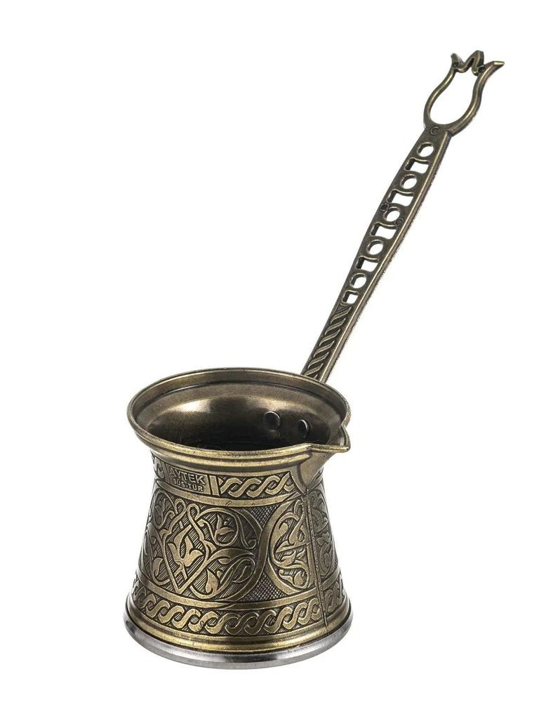 Медный кофейник в турецком стиле на 6 человек, декоративный дизайн кофейника, индукционная плита, совместимая с кофеваркой