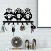 1 PC Charming Three Monkeys Metal Wall Art With Key Hooks - Effortless Installation, Perfect For Hanging Jackets, Hats