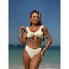 Sweet Ruffled Yellow Bikini Sets Women Padded Bra Thong Two-piece Set Summer Bathing Suit Vacation Beach Wear Female Swimwear