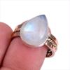 Natural Rainbow Moonstone Gemstone Two Tone 925 Sterling Silver Ring Size 8 B3t51