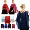Women Soft Chiffon Wedding Capes High Low Evening Dress Bridal Long Shawl and Wraps