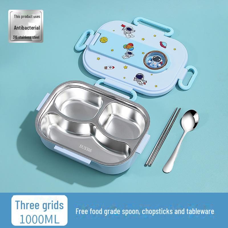 «Детский изолированный ланч-бокс из нержавеющей стали марки 316 с отсеком для подноса»