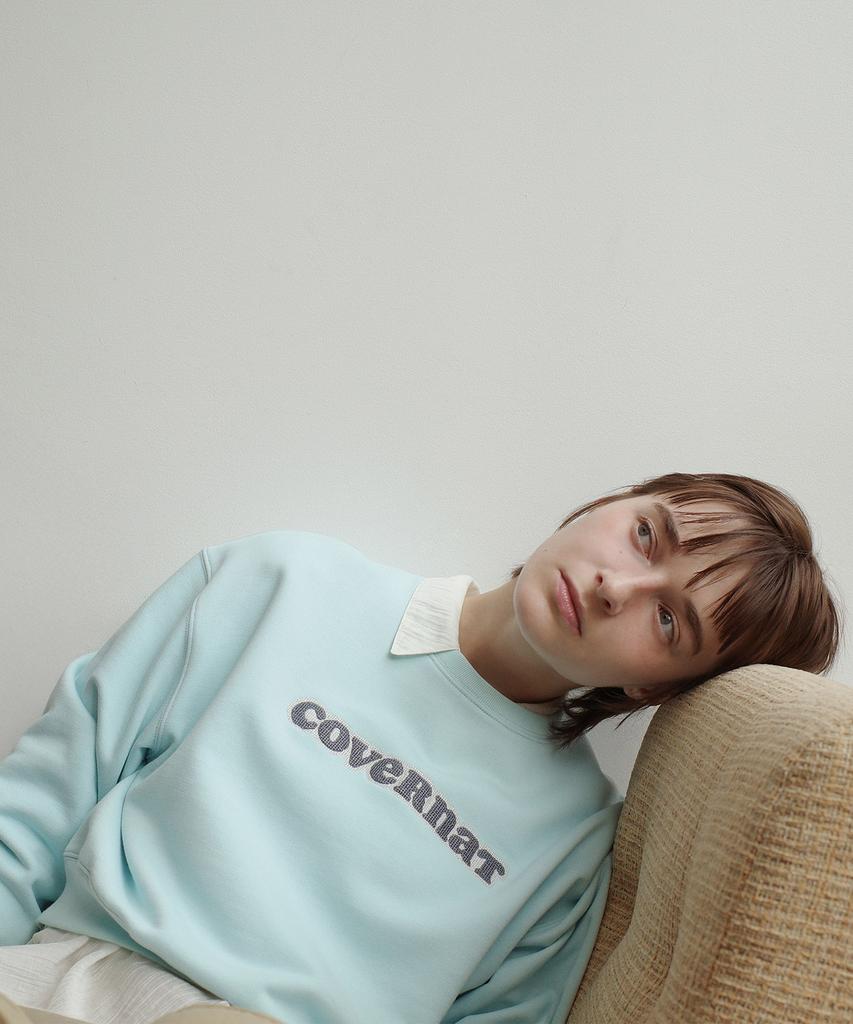COVERNAT WOMAN Cooper Logo Sweatshirt Sky Blue