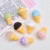 Разноцветный рожок для мороженого Мультяшный смоляной орнамент Набор аксессуаров для DIY заколки для волос