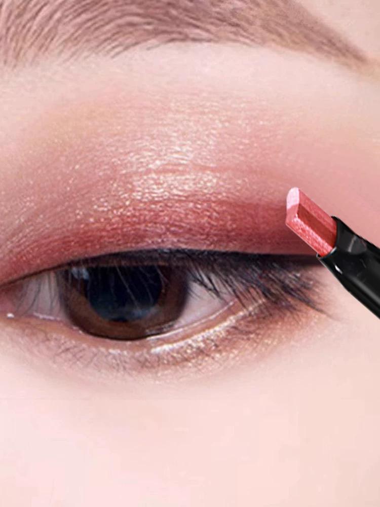 Bean Bag Two-Color Eye Shadow Stick Pen Long Lasting Waterproof Not Smudge Pearlescent Earth Color Nude Makeup Beginner Li Jiaqi Recommend
