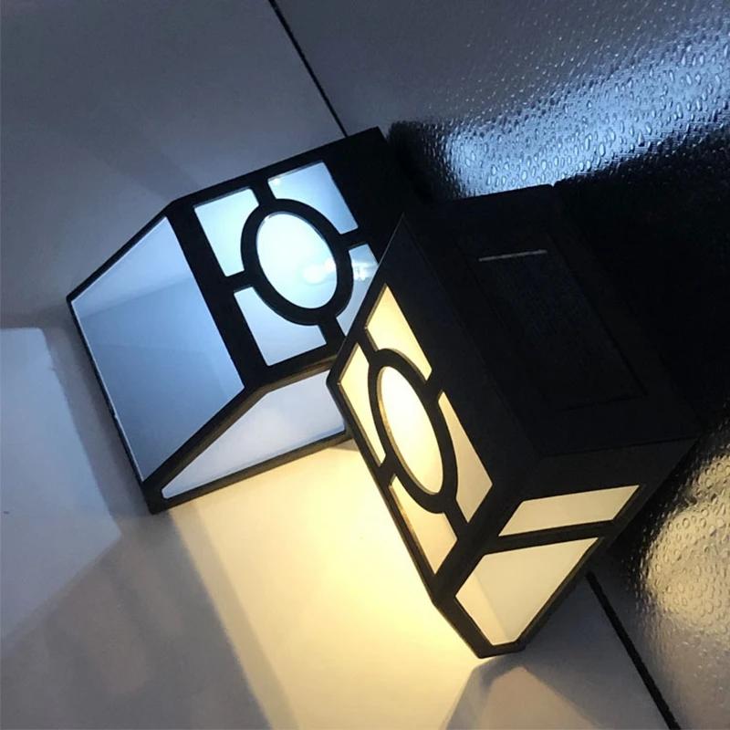 IP65 Уличный солнечный декоративный светильник для сада, водонепроницаемый солнечный настенный светильник, палубный светильник, светильник для забора, светильники для ступеней с ярким теплым светом