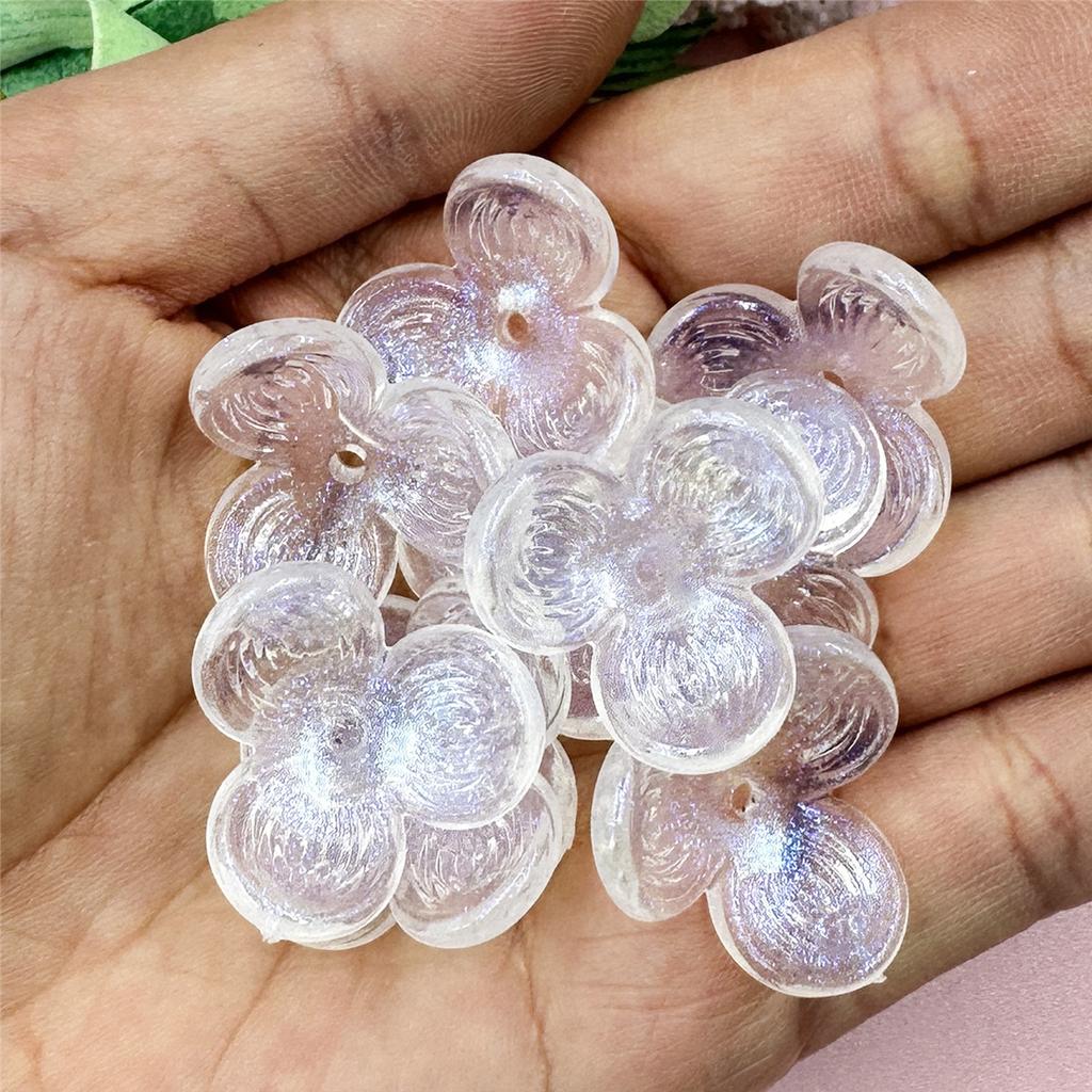 Акриловые 10 шт. шпильки аксессуары для мобильных телефонов бусины 22,6 мм выдолбленные прямые отверстия трехлепестковые цветы бусины ручной работы