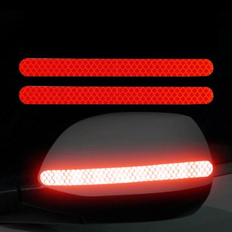 2 шт. Автомобильный отражатель Наклейки заднего вида Зеркальная светоотражающая лента Автоаксессуары Внешняя светоотражающая лента Светоотражающая полоса