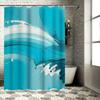 Modern Watercolor Blue And White Shower Curtain Bathroom Decor Waterproof Printed Plastic Rod Pocket Shower Curtains For Home Ba