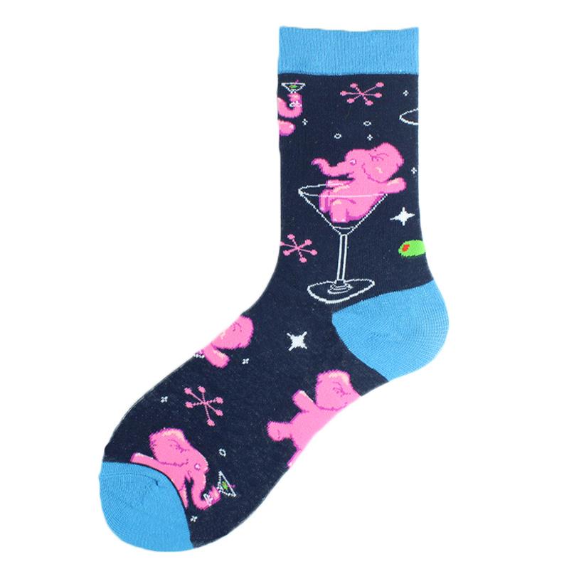 Men Dinosaur Astronaut Planet Crew Socks Harajuku Big Size Sokken Unisex Skateboard Divertidos Happy Design Hip Hop Funny Socks