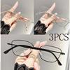 3Pcs Metal Frame Cat Eye Myopia Glasses High-End Near Sight Eyewear Transparent Anti Blue Light Minus Diopter Glasses