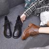 Женские ботинки Мартина 2025 осень и зима новые круглый носок плоская подошва коровья кожа короткие ботинки удобные повседневные британский стиль женские хлопковые ботинки lea